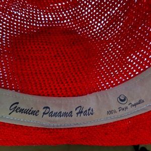 Panama hat Made in Ecuador (Red) hecho a mano 100%paja Toquilla